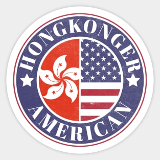 Proud Hong Konger-American Badge - Hong Kong Flag Sticker